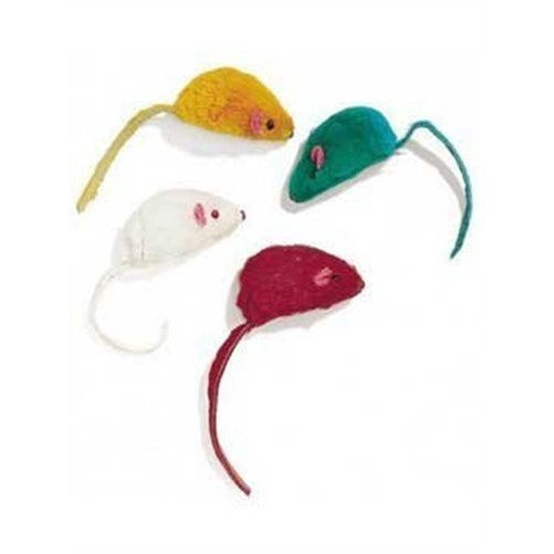 Ethical Colored Plush Mice with Catnip Cat Toy, 4-Pack