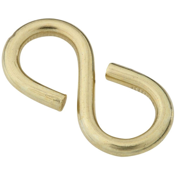 National Hardware N121-459 V2073 Closed S Hooks in Solid Brass, 2 pack