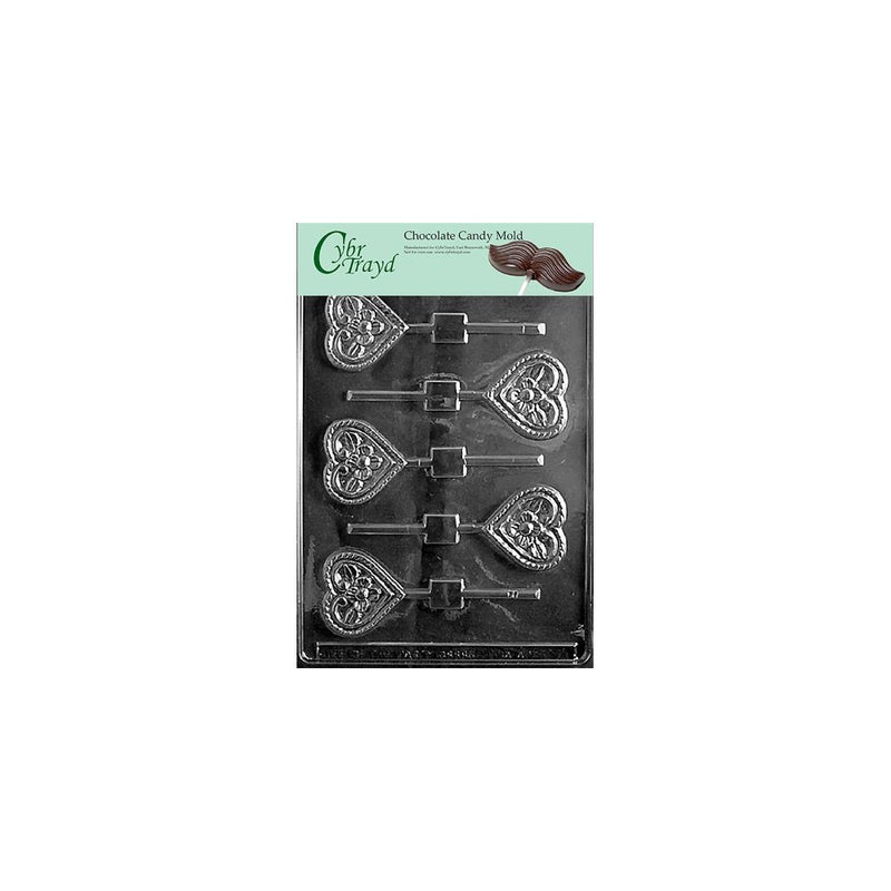 Cybrtrayd V072 Flower Heart Lolly Valentine Chocolate Candy Mold