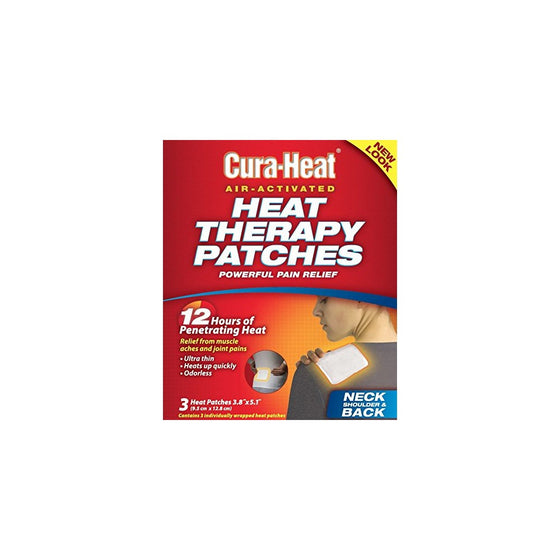 Cura-Heat Multi-Purpose Therapeutic Heat Wrap (3 Count), Soothes, Relaxes, Relieves, and Unlocks Tight Muscles.