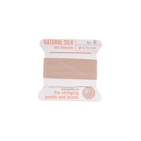 Griffin Silk Beading Cord & Needle Sz 6 Light Pink