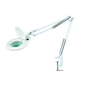 Eclipse 902-109 5" Diameter Magnifier Workbench Lamp with Bench Clamp, White