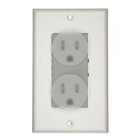 Leviton 47605-ACN J-Box Kit Duplex Receptacle, Gray and White