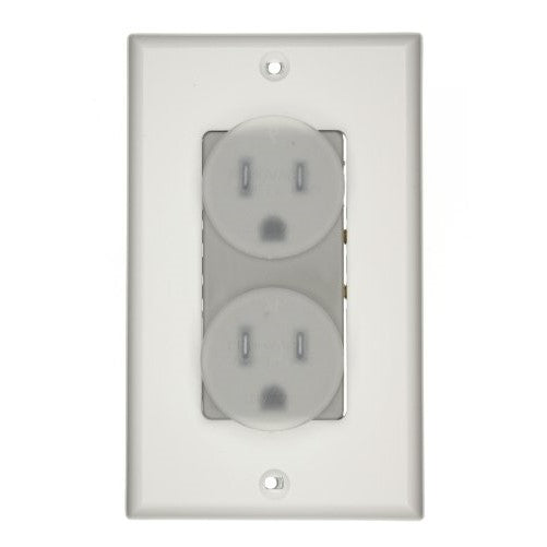 Leviton 47605-ACN J-Box Kit Duplex Receptacle, Gray and White