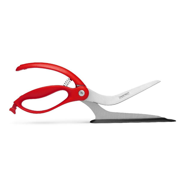 Dreamfarm Scizza - Pizza Scissors, Non-Stick and Pizza Stone Safe Pizza Cutter and Server (Red)