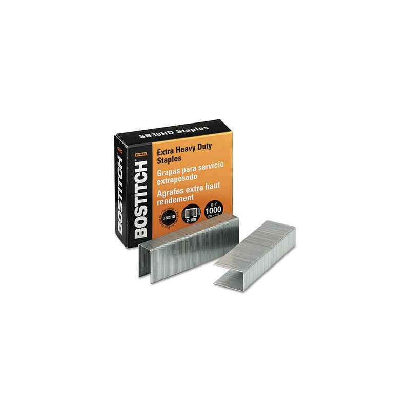 Bostitch Heavy Duty Premium Staples for B380HD Stapler, 2-180 Sheets, 1,000 Per Box (SB38HD-1M)