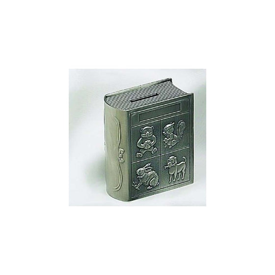 Elegance Silver Pewter Finish Storybook Money Bank