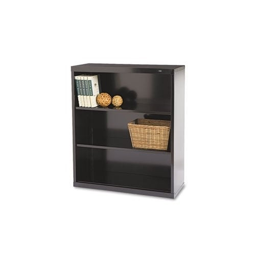 Welded Steel Bookcase, H 40, 2 Shelf, Black B-42BK