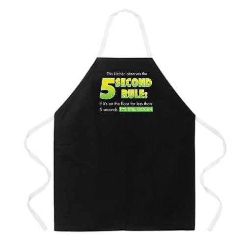 Attitude Aprons Fully Adjustable 5 Second Rule Apron, Black