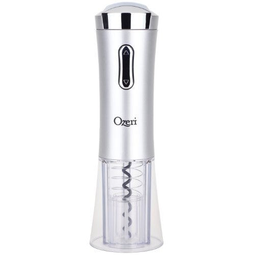 Ozeri Nouveaux Electric Wine Opener with Removable Free Foil Cutter, Refined Silver