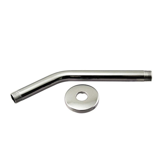 Westbrass 1/2" IPS x 10" Shower Arm with Flange, Polished Chrome, D302-1-26