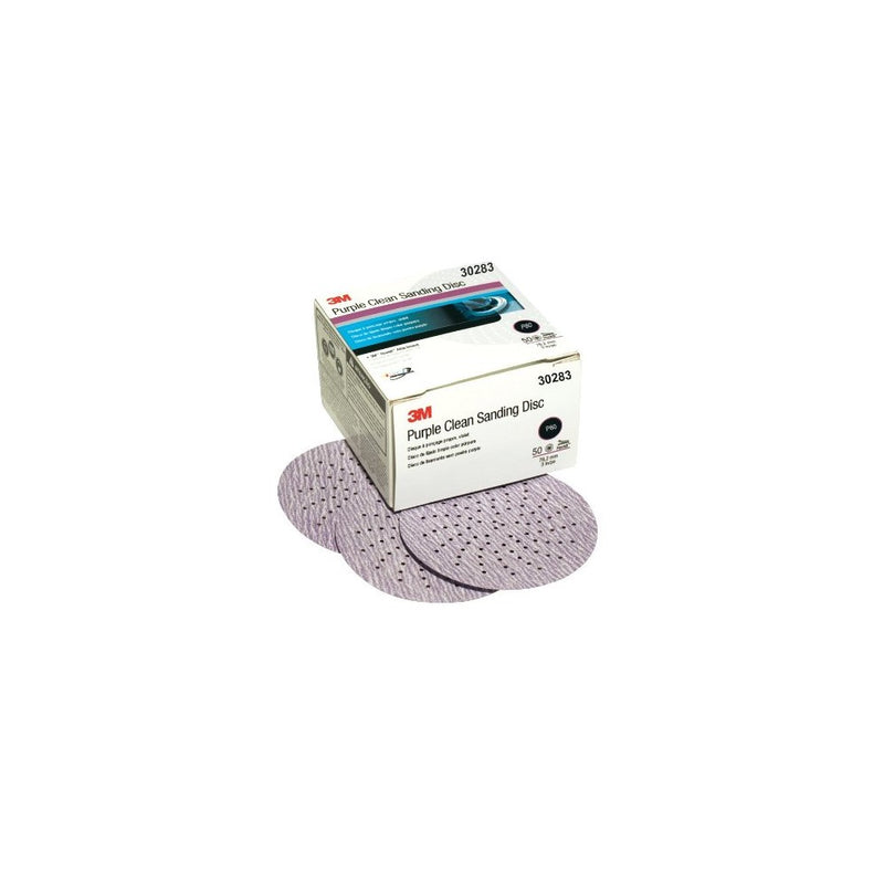 3M 30283 Hookit Purple 3" P80E Grit Clean Sanding Disc