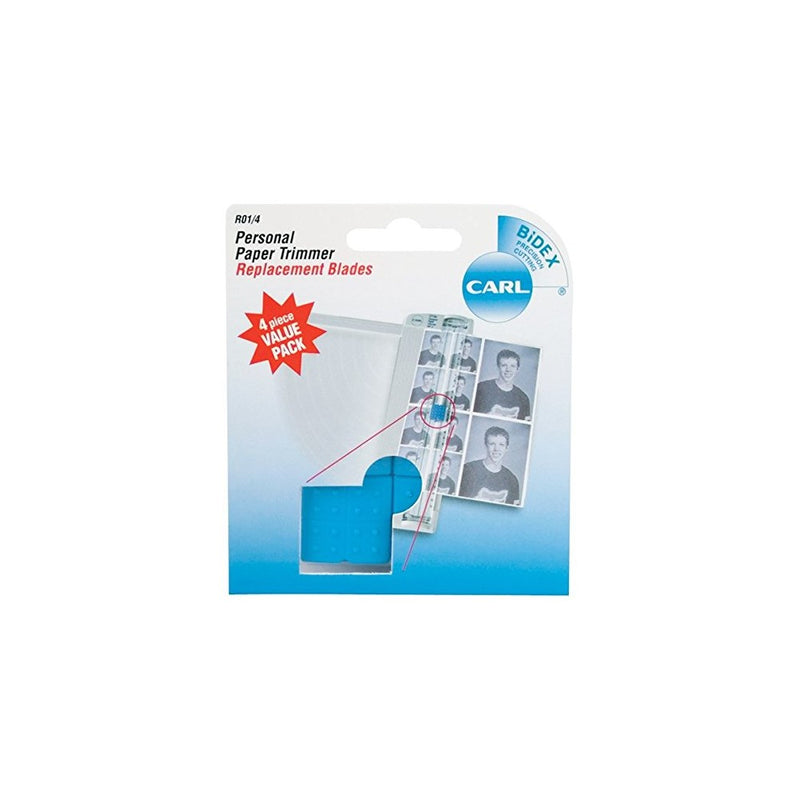 CARL BRANDS Carl Personal Paper Trimmer Replacement Blades 4/Pkg-Straight; For Rbt12 & Rbt12n