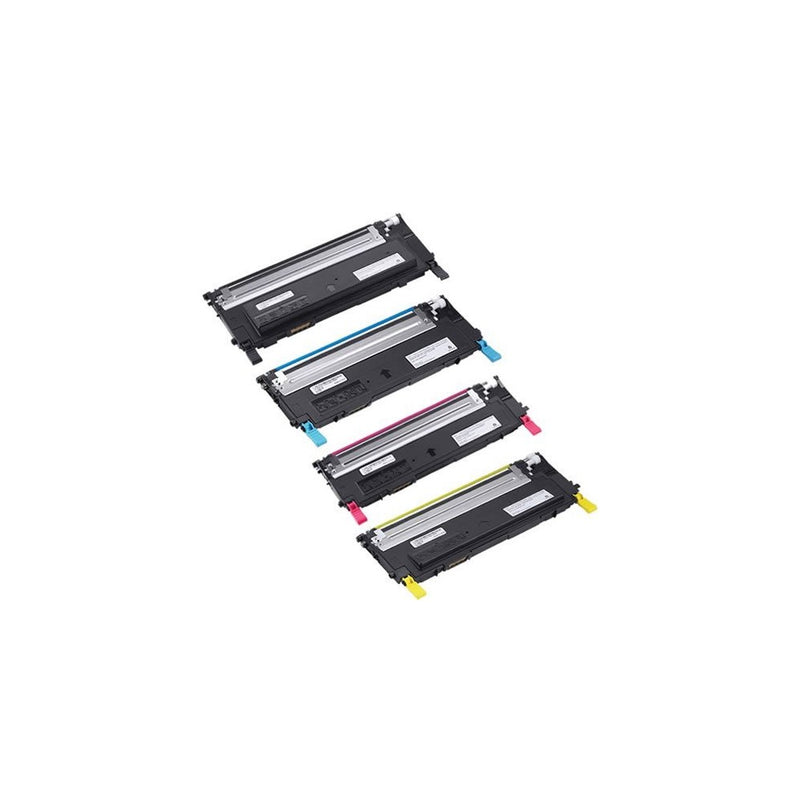 Compatible Toner Cartridge Set Replacement For Dell 1230C 1235CN - 330-3012 330-3015 330-3014 330-3013 - (Black Cyan Magenta Yellow - Black 1,500 Pages - Color 1,000 Pages)
