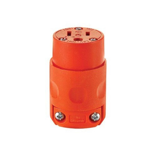 Leviton 515CV-OR 15 Amp 125V PVC Grounding Cord Outlet, Orange