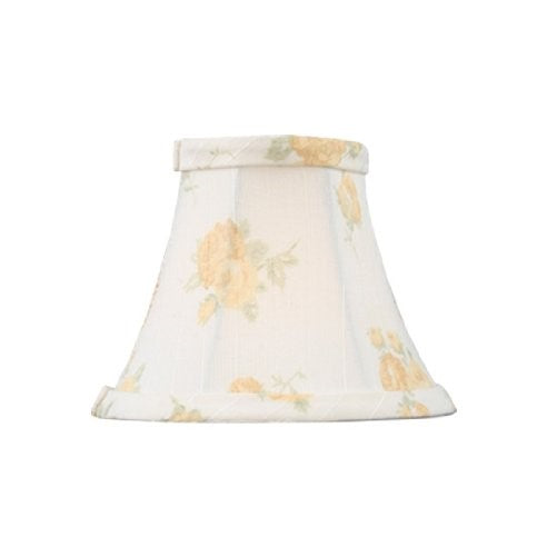 Livex Lighting S324 Bell Clip Chandelier Shade, White with Peach Floral Print Silk