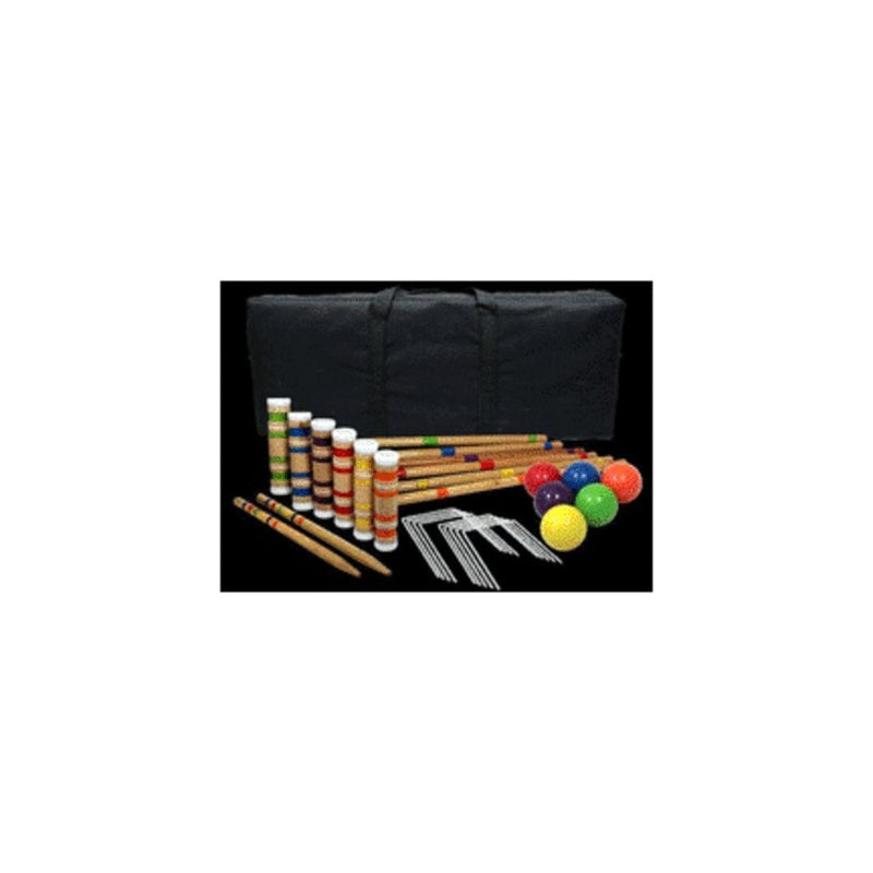 Driveway Games Portable Croquet Set. Wood Mallets, Balls, & Bag. Outdoor Backyard Lawn Croquette Game for Kids & Adults