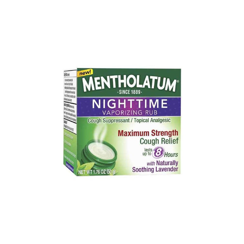 Mentholatum Nighttime Vaporizing Rub Maximum Strength Cough Relief 1.76 oz (pack of 2)