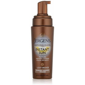 Jergens Natural Glow Instant Sun Sunless Tanning Mousse, Light Bronze 6 oz (Pack of 2)