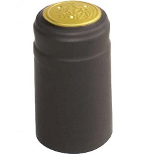 ABC Cork LDC 4585C-100 Solid Black - Matte - PVC Shrink Caps with Tear Off (Pack of 100)