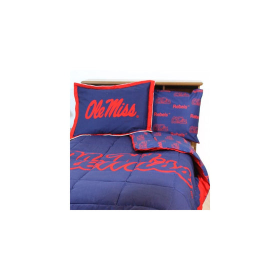 College Covers Mississippi Rebels Reversible Comforter Set, Queen