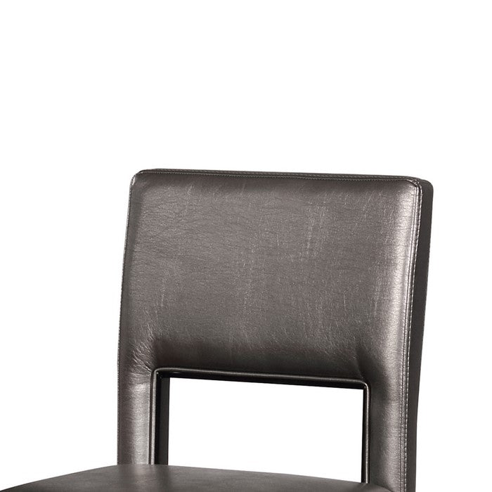 Contemporary Style Wooden Counter Stool with Footrest, Black and Gray