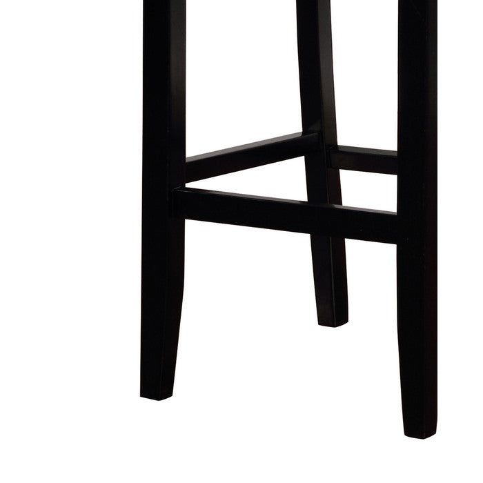 Contemporary Style Wooden Bar Stool with Footrest, Black and Gray