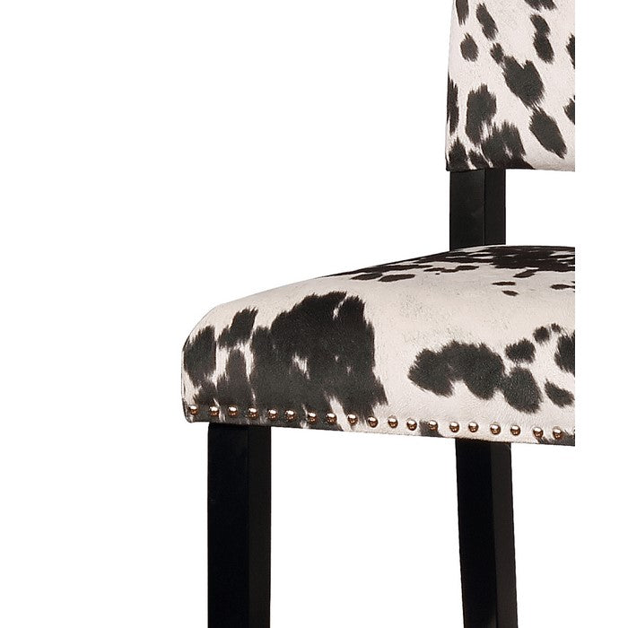 Traditional Style Wooden Bar Stool with Footrest, Black and White
