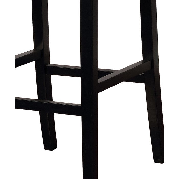 Traditional Style Wooden Bar Stool with Footrest, Black and White
