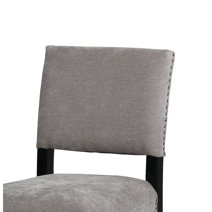 Transitional Style Wooden Counter Stool with Footrest, Gray and Black