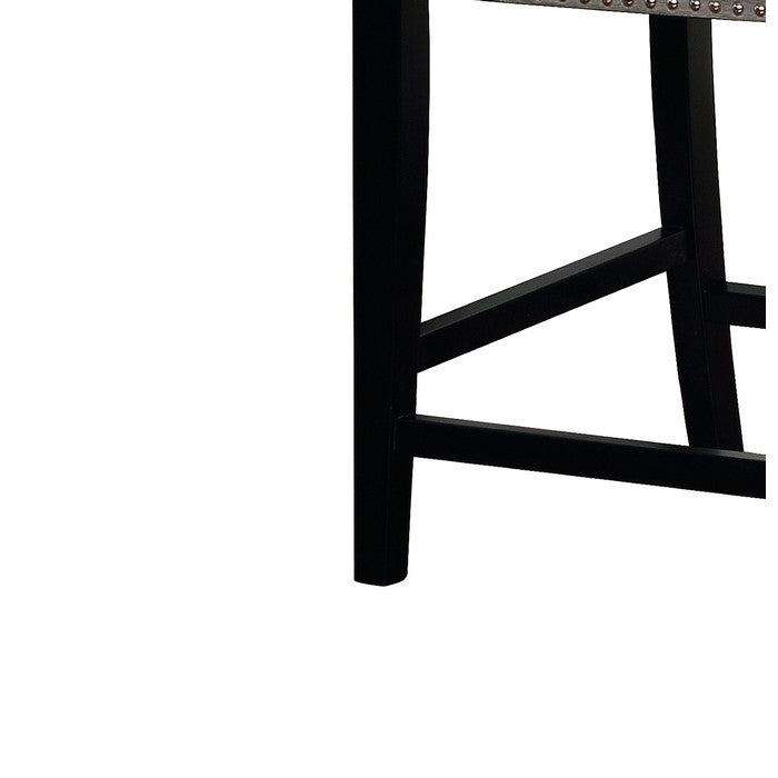 Transitional Style Wooden Counter Stool with Footrest, Gray and Black