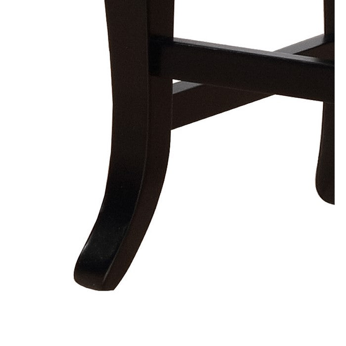 Contemporary Style Wooden Counter Stool with Nailhead Trims, Black