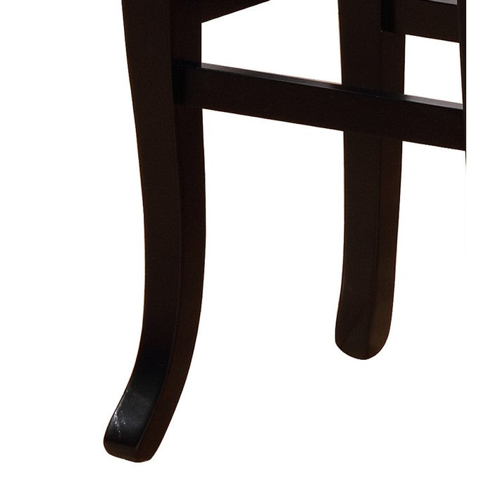 Contemporary Style Wooden Bar Stool with Nailhead Trims, Black