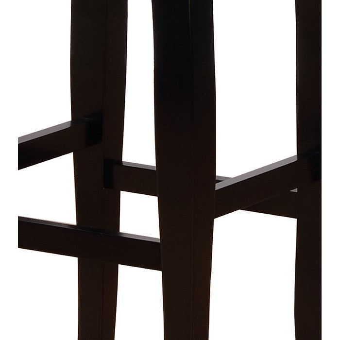 Contemporary Style Wooden Bar Stool with Nailhead Trims, Black