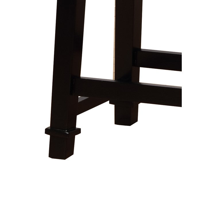 Transitional Wooden Counter Stool with Nailhead Trims, Black and Gray