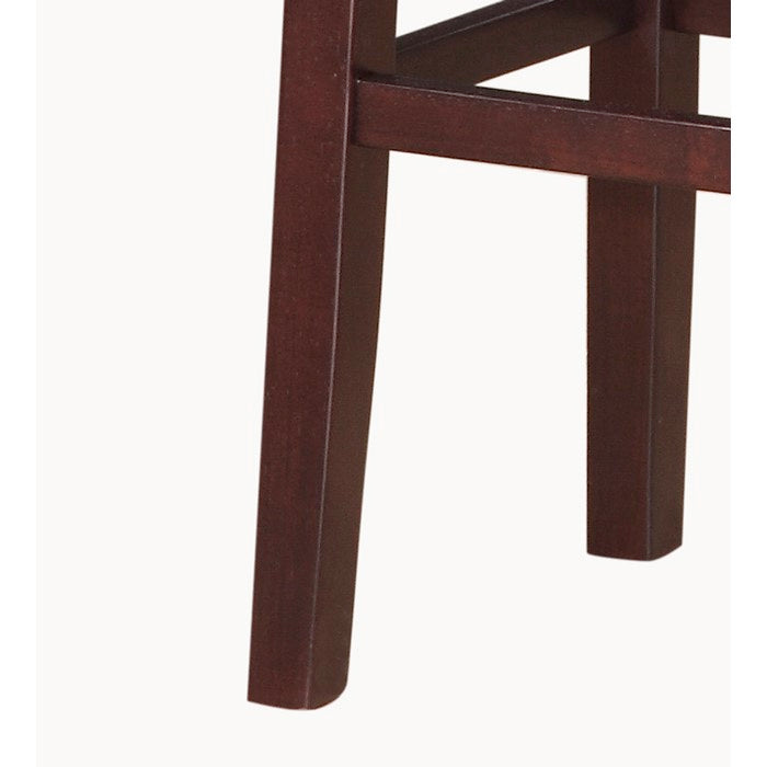 Traditional Style Wooden Bar Stool with Saddle Seat, Brown