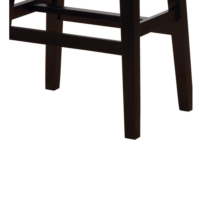 Traditional Style Wooden Bar Stool with Cow Print, Black and White