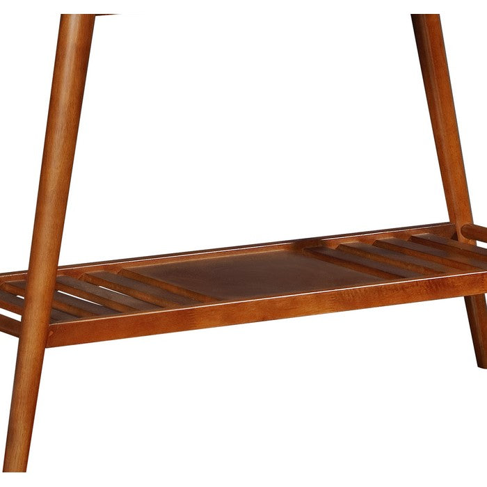 Wooden Console Table with Angled Legs and Open Shelf Storage, Brown