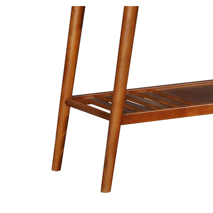Wooden Console Table with Angled Legs and Open Shelf Storage, Brown