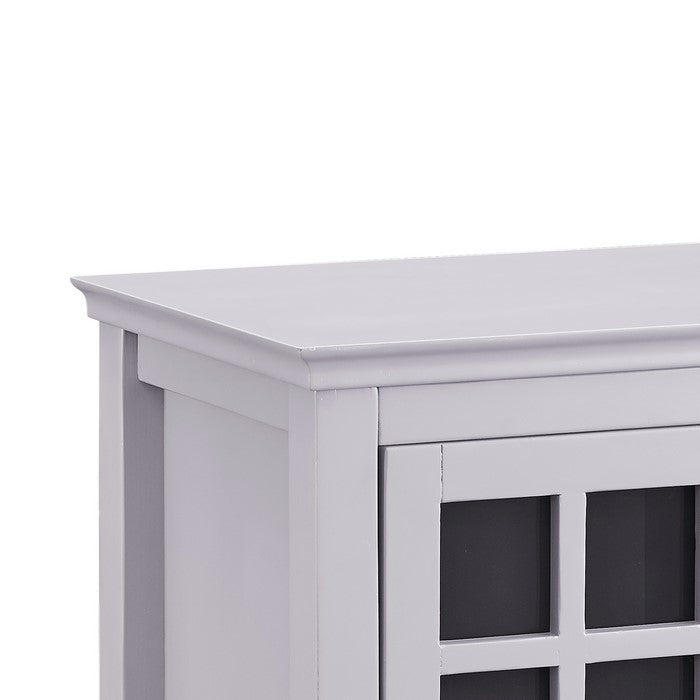 Wooden Single Door Cabinet with 2 Compartments and Tapered Legs, Gray