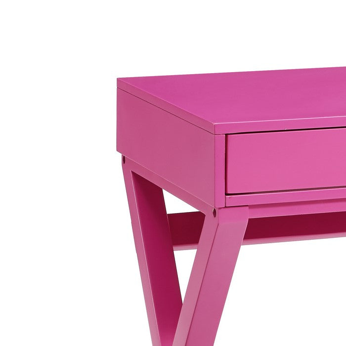 2 Drawer Wooden Writing Desk with Trestle Base, Pink