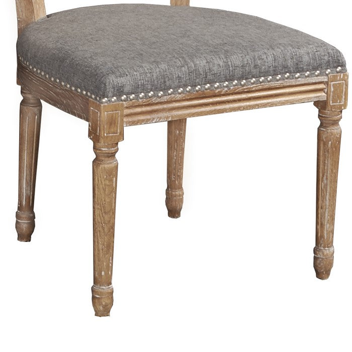 Fabric Upholstered Chair with Tufting Details,Set of 2,Brown and Gray
