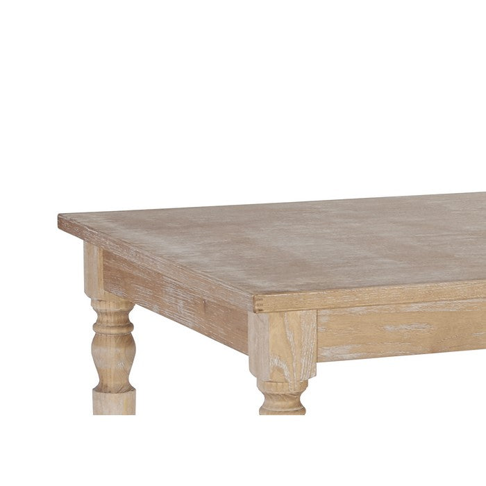 Transitional Wooden Rectangular Table with Turned Legs,Light Brown