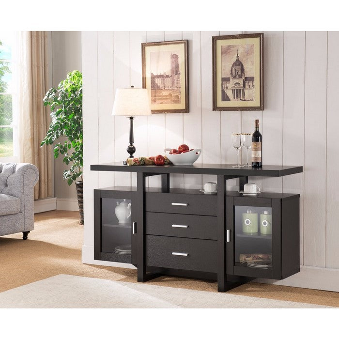Striking Spacious Modern TV Stand / Buffet, Black