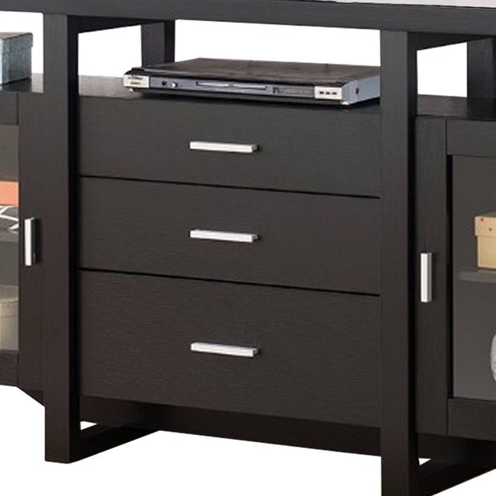 Striking Spacious Modern TV Stand / Buffet, Black