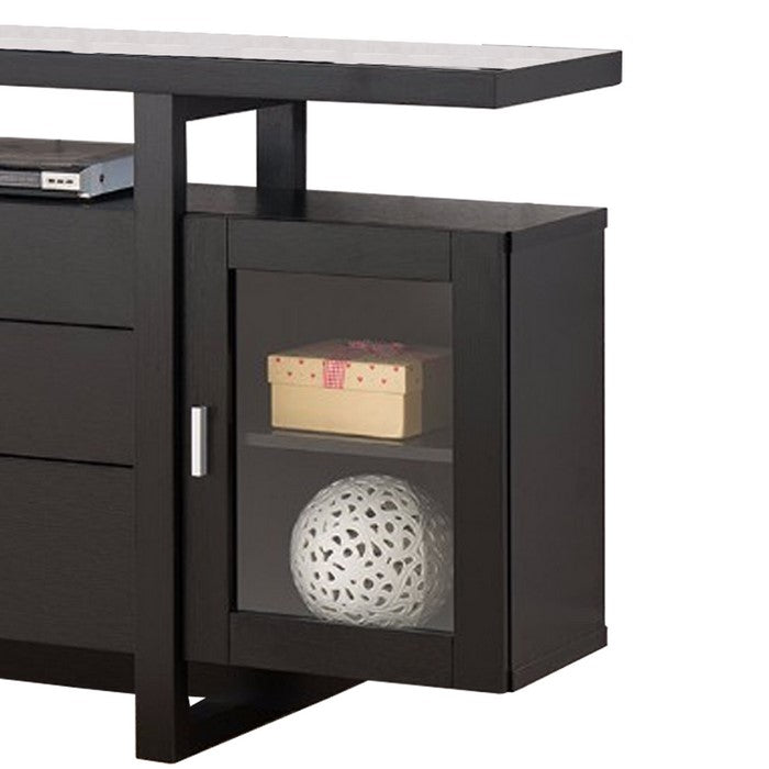 Striking Spacious Modern TV Stand / Buffet, Black