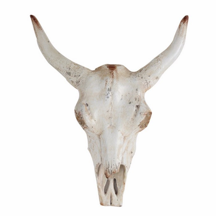 Rustic Steer Head, Rustic White