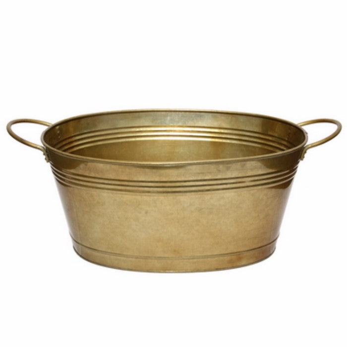 Large Gold Finish Tub With Side Handles