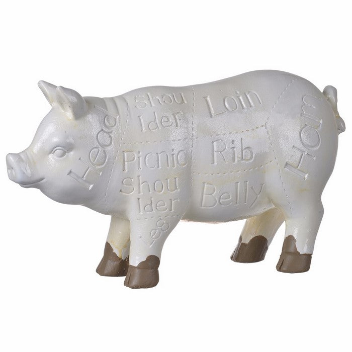 Inscribed Pig Sculptural Accent