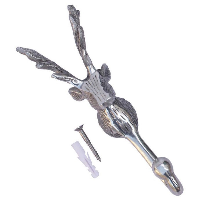 Rustic Look Single Robe Antler Shaped Wall Mounted Hook In Aluminum By Benzara